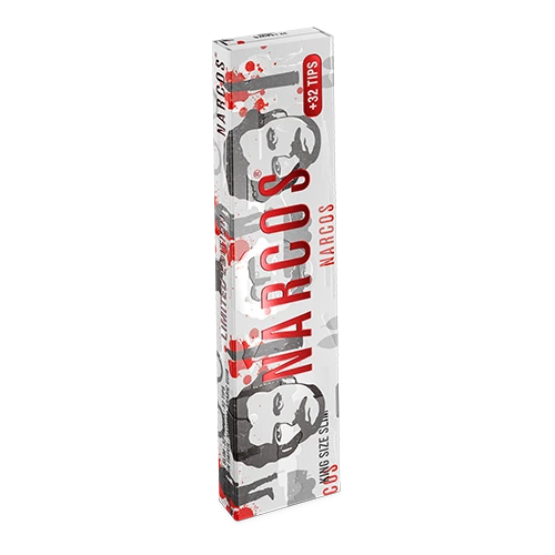 Narcos White Red King Size Slim + Tips ( Limited Edition )
