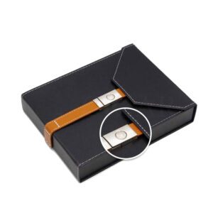 Étui à cigares en cuir Noir Flornc