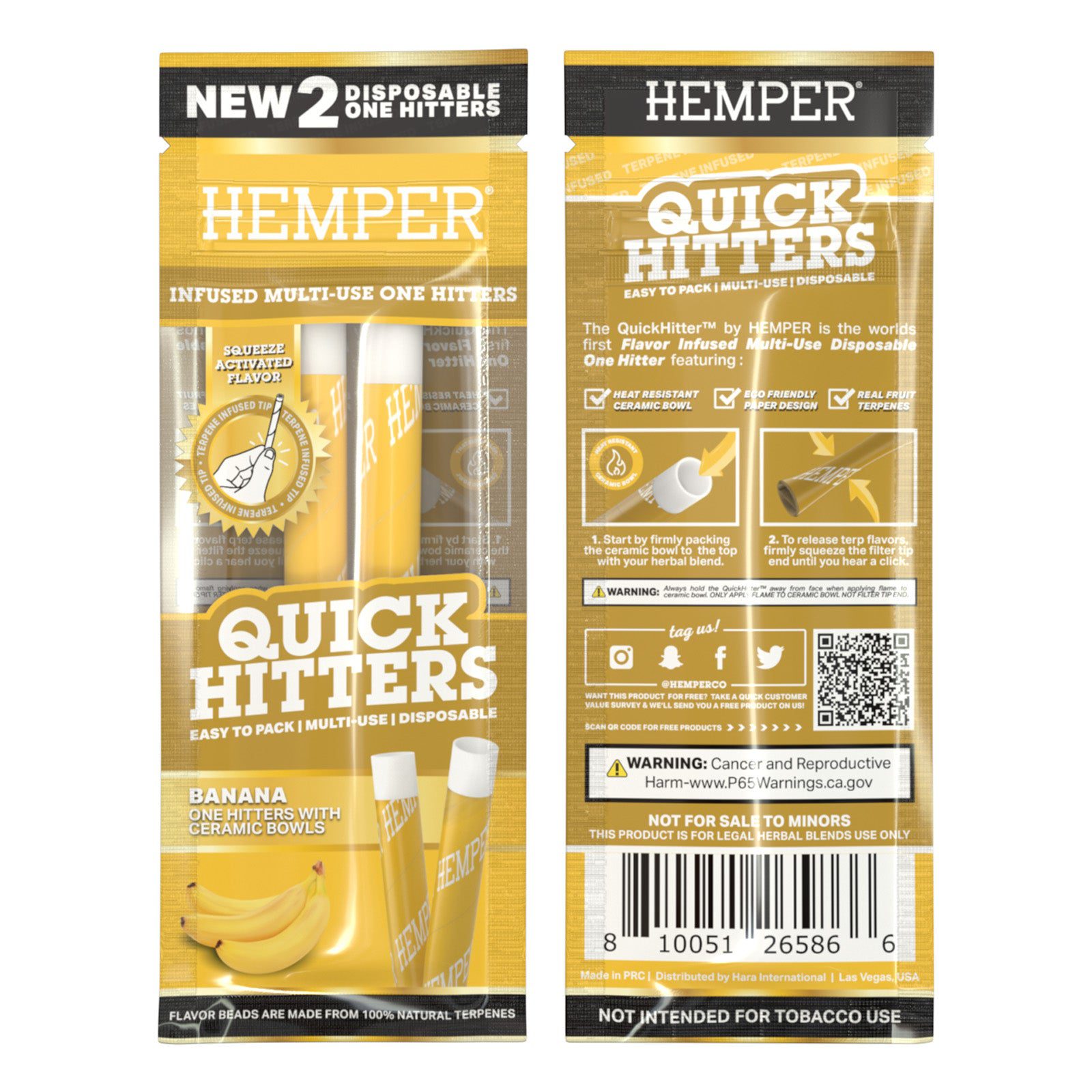 Quick Hitters Banana Flavored One Hitter 2 Pack