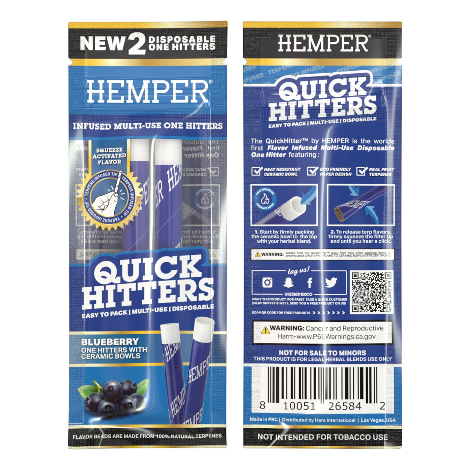 Quick Hitters Blueberry  Flavored One Hitter 2 Pack