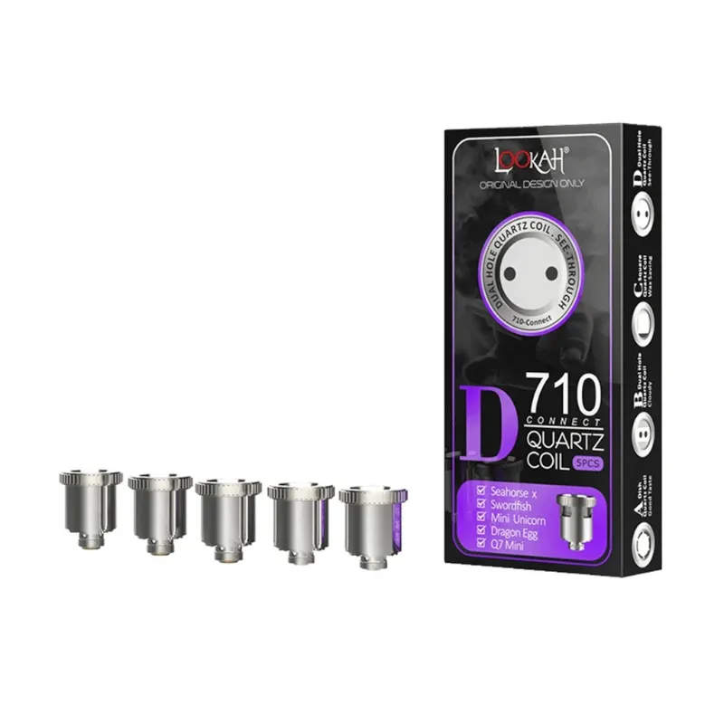 Lookah Dual Hole Quartz Coil See-through Purple D